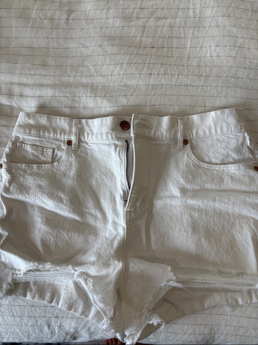 Loft White Distressed Shorts Size 30/10